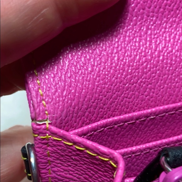 Nine West Pink & Black Pebbled leather long Wallet - Picture 6 of 11